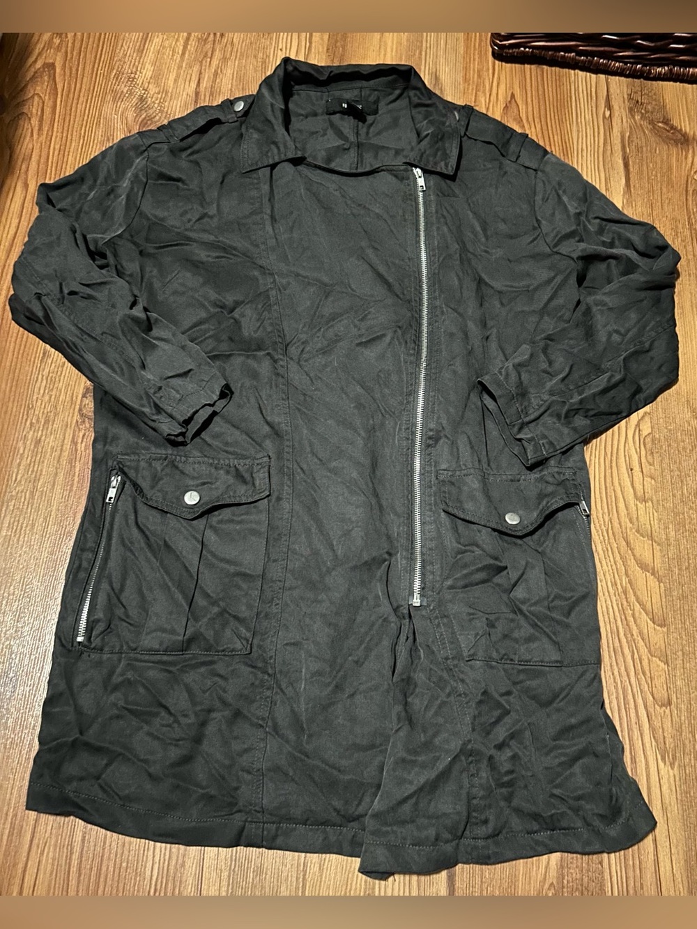 Forever 21 Olive Jacket with Asymmetrical Zip 🫒